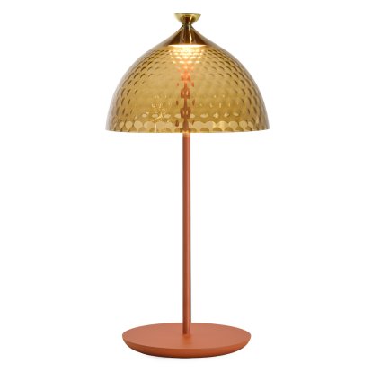 Lampe de table Pumo, Ambre/rouge brique