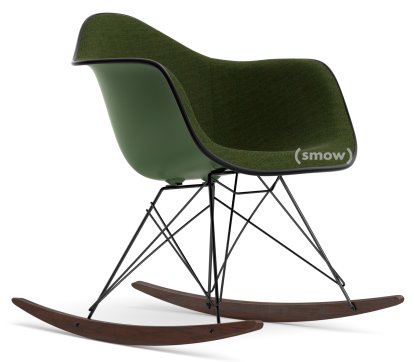 Eames Plastic Armchair RE RAR avec rembourrage, Forêt, Rembourrage intégral, Nero / forêt, Noir, Basic dark/érable foncé