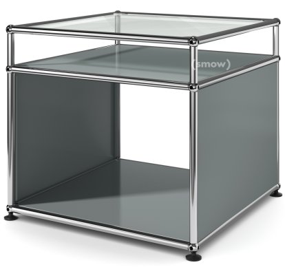 Table d'appoint avec réhausse USM Haller, Gris moyen RAL 7005