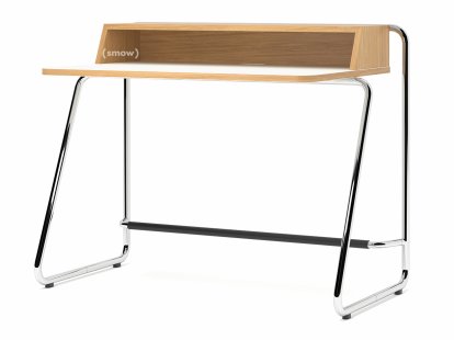 Secrétaire S 1200, ThonetDur blanc avec bords chêne , Chêne huilé, Chromé