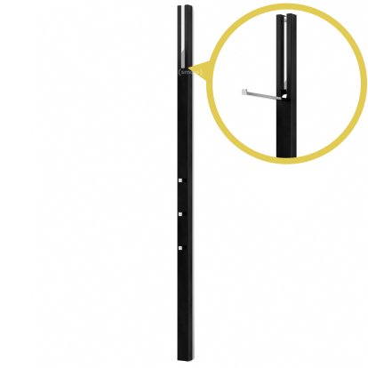 Portemanteau Line, Laqué noir, Chrome poli