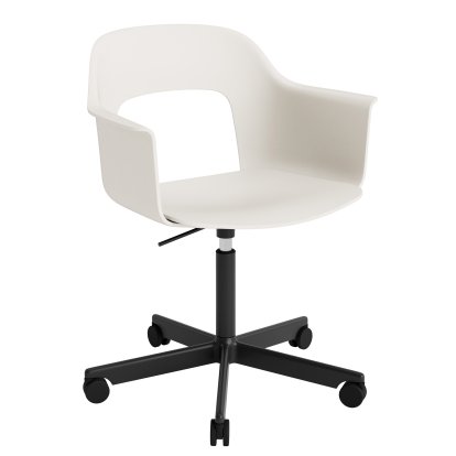 Chaise pivotante Layout 241, Blanc crème, Aluminium thermolaqué noir 