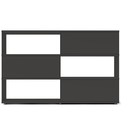 Flow Q Highboard, 200 cm, 126,7 cm (3 portes abattantes), Graphite