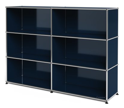 Meuble haut Highboard L ouvert, Bleu acier RAL 5011