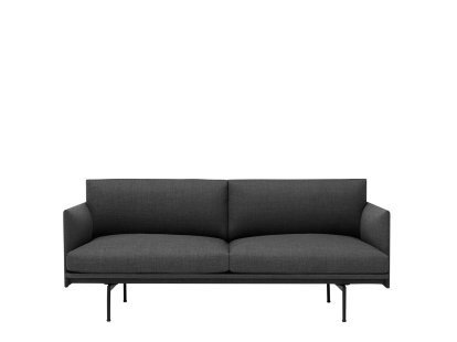 Canapé Outline , 2 places, Tissu Remix 163 - Gris, Aluminium, noir