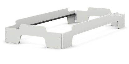 Lit empilable Confort , Laqué gris clair, Sans sommier