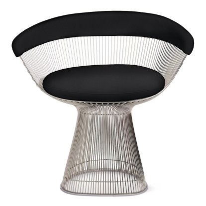 Fauteuil Platner, Cuir Volo, Noir