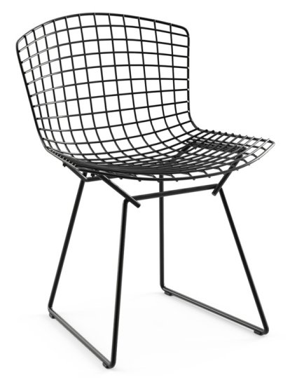 Chaise Bertoia, Noir, Sans coussin