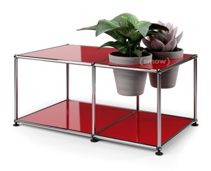 Table d'appoint USM Haller Monde végétal , Rouge rubis USM, Basalte
