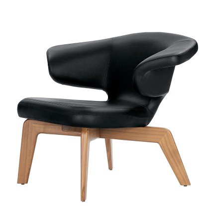 Munich Lounge Chair, Cuir Classic noir, Noyer