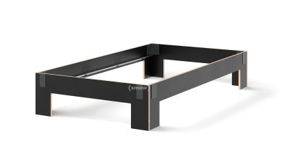 Lit Tagedieb, 120 x 220 cm, Sans tête de lit, FU (bouleau contreplaqué) noir, Anthracite , Sans sommier