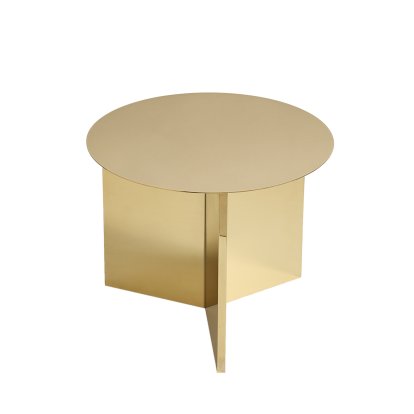 Table Slit Acier, H 35,5 x Ø 45 cm, Laiton poli