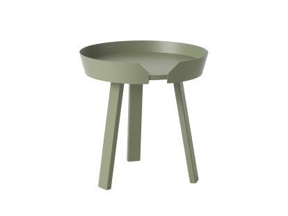 Table basse Around, Petit (H 46 x Ø 45 cm), Frêne vert mousse