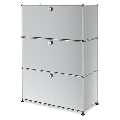 Meuble haut Highboard M USM Haller, personnalisable, Argent mat USM, Avec  porte abattante, Avec  porte abattante, Avec  porte abattante