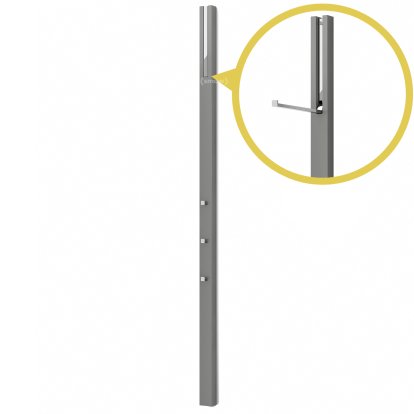 Portemanteau Line, Laqué couleur ciment, Chrome poli