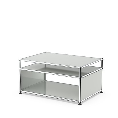 USM Haller table d'appoint à roulettes, Gris clair RAL 7035, Patin de nivelage