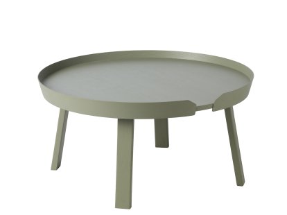 Table basse Around, Grand (H 36 x Ø 72 cm), Frêne vert mousse