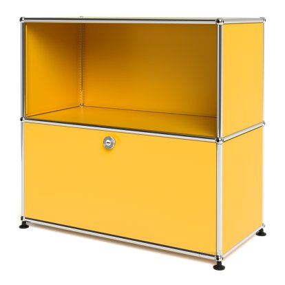 Meuble mixte Sideboard M USM Haller avec 1 porte abattante, Jaune or RAL 1004