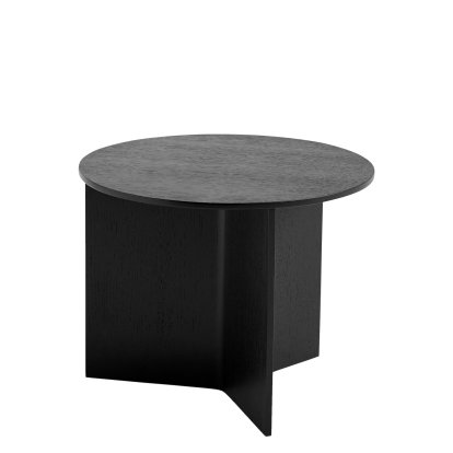 Table Slit Bois, H 35,5 x Ø 45 cm, Laqué noir