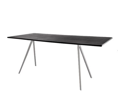 Table Baguette Outdoor, Ardoise, Blanc, 160 x 85 cm