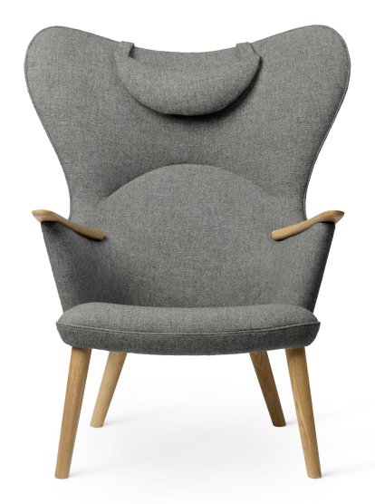 Chaise CH78 Mama Bear , Fiord - gris , Chêne savonné, Avec coussin pour la nuque
