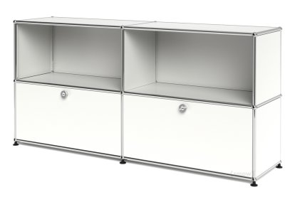Meuble USM Haller Sideboard L avec deux portes abattantes, Blanc pur RAL 9010