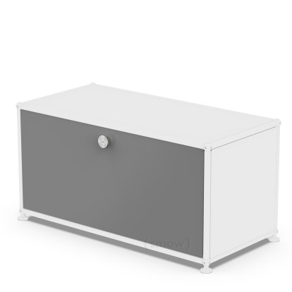 Porte abattante USM Haller, 75 cm x 35 cm, Gris moyen RAL 7005