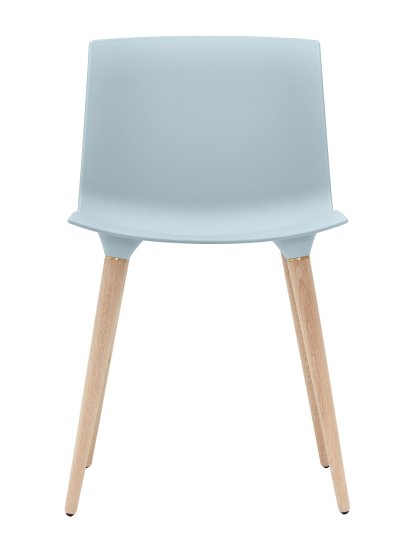 Chaise TAC, Bleu glace (mat), Chêne pigmenté blanc