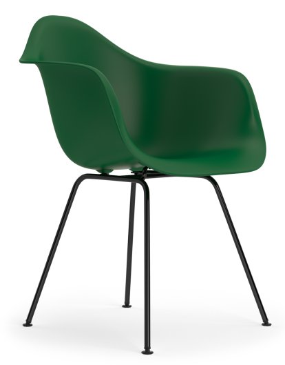 Eames Plastic Armchair DAX, Vert émeraude, Sans rembourrage, Sans rembourrage, Version standard - 43 cm, Revêtement basic dark