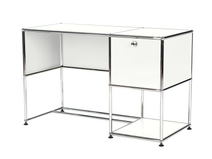 Bureau USM Haller Home Office, Blanc pur RAL 9010, Sans passe-câbles