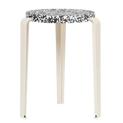 Tabouret Lou, plastique recyclé, Macchiato, Blanc crème