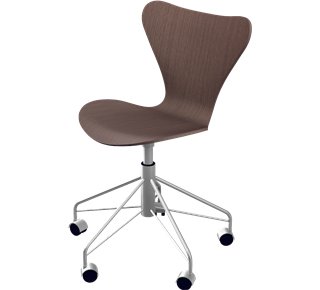 Série 7 chaise de bureau pivotante 3117, Bois laqué clair, Noyer naturel