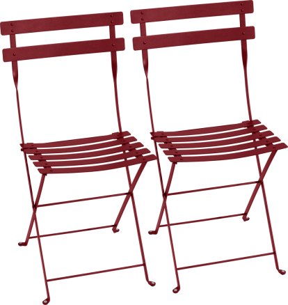 Chaise pliante Bistro - lot de 2, Piment