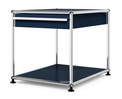 Table d'appoint USM Haller avec tiroir, Bleu acier RAL 5011