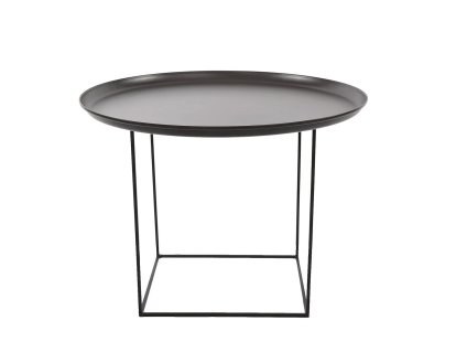 Table Duke, M (H 39/45/53 x Ø 70 cm), Noir terre