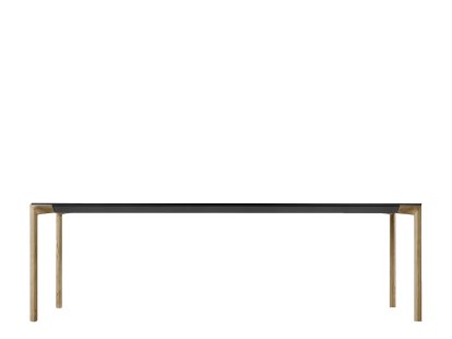 Table à manger Boiacca, 240 x 100 cm, Chêne noir brossé, Stratifié blanc 