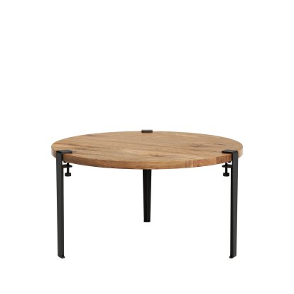Table basse Brooklyn Tiptoe, Chêne ancien recyclé, Noir graphite