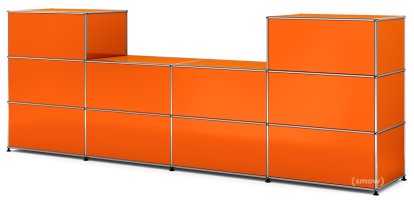 Comptoir d’accueil USM Haller version 3, Orange pur RAL 2004, 50 cm