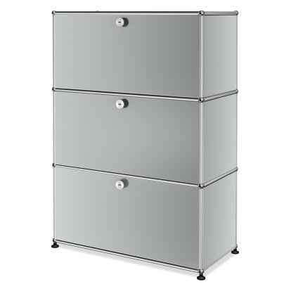 Meuble haut Highboard M USM Haller, personnalisable, Gris clair RAL 7035, Avec  porte abattante, Avec  porte abattante, Avec  porte abattante