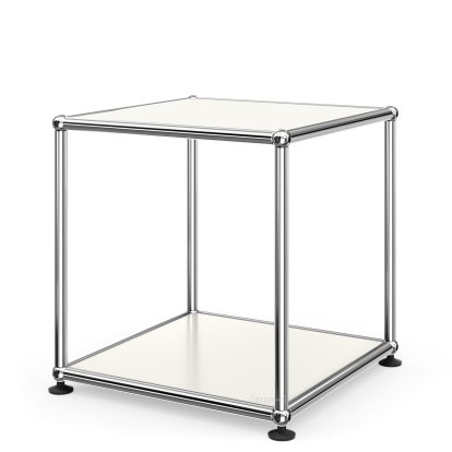 Table d'appoint 35 USM Haller, Panneaux inférieur et supérieur en métal, Blanc pur RAL 9010
