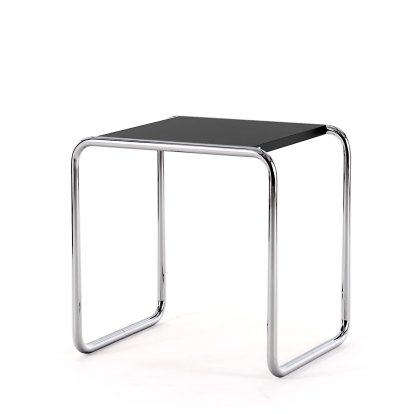 Table d'appoint B 9 Bauhaus originale, B 9a (H 45 x l 45 cm), Éléments peints, Noir intense (RAL 9005)