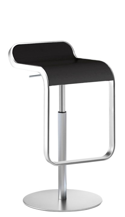 Tabouret LEM, 55-67 cm, Noir / chromé mat