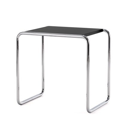 Table d'appoint B 9 Bauhaus originale, B 9b (H 50 x l 52 cm), Éléments peints, Noir intense (RAL 9005)