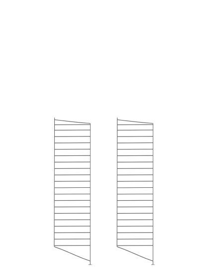 Échelle sur pied String System, Lot de 2, 115 x 30 cm, Gris foncé