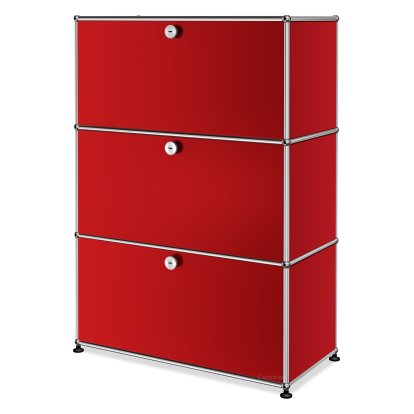 Meuble haut Highboard M USM Haller, personnalisable, Rouge rubis USM, Avec  porte abattante, Avec  porte abattante, Avec  porte abattante