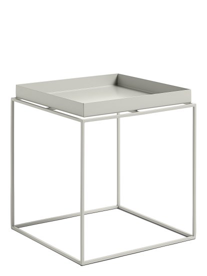 Table avec plateau Tray , H 40/44 x L 40 x P 40 cm, Gris foncé
