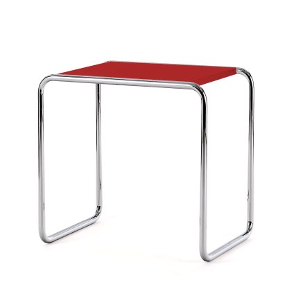 Table d'appoint B 9 Bauhaus originale, B 9b (H 50 x l 52 cm), Éléments peints, Rouge tomate (RAL 3013)