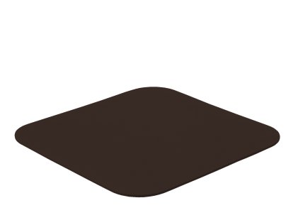 Tapis en feutre pour Componibili, 1, Carré (coins ronds), 36 x 36 cm, 008 chocolat