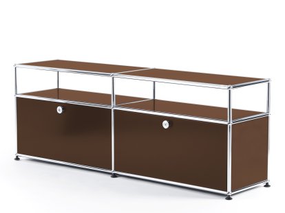 Meuble TV USM Haller avec réhausse, Marron USM