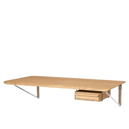 Bureau mural AB019, Chêne huilé, Avec tiroir chêne huilé, à droite